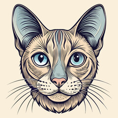 vector illustration of cartoon cat