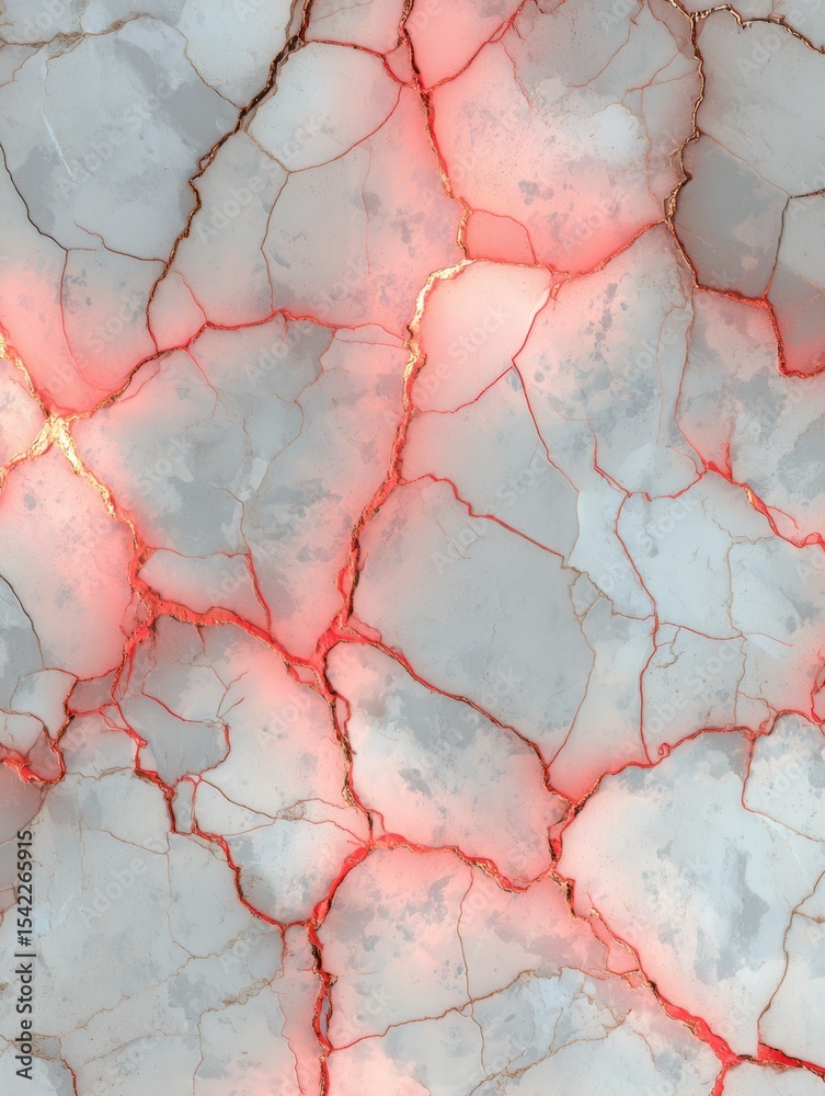Poster Elegant Minimal Background With Crackled Red Lightning Veins on a Smooth Surface for Modern Design Inspiration