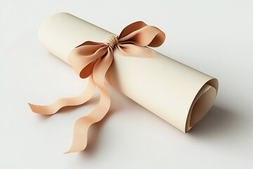 Rolled Diploma with Pink Ribbon