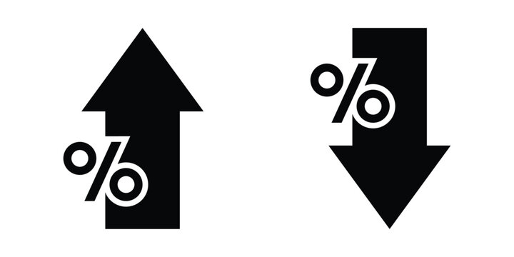 Percentage arrow sign. Percentage increase, decrease icon