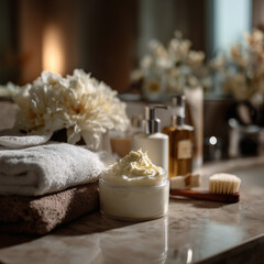 spa still life with candle