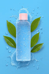 bottle of water with lime
