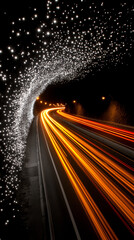 Tunnel Vision: A mesmerizing long-exposure shot captures the dynamic passage through a modern tunnel, with streaks of light painting a vivid path forward.