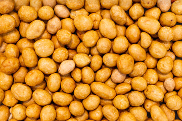 Close-up of japanese peanuts as healthy background