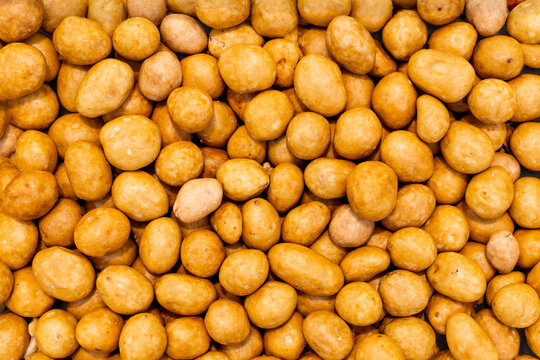 Close-up of japanese peanuts as healthy background