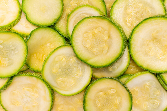 Fresh green squash texture in close-up