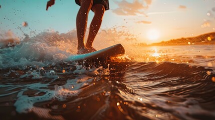 close up of a surfer on the ocean vawes
