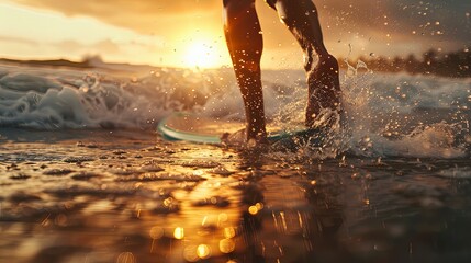 close up of a surfer on the ocean vawes
