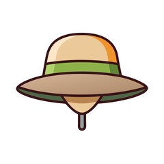 Stylized cartoon pith helmet on a transparent background, vector illustration design