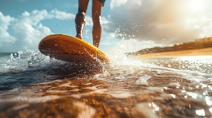 close up of a surfer on the ocean vawes