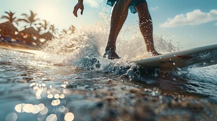 close up of a surfer on the ocean vawes