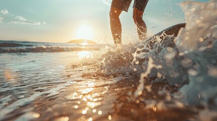 close up of a surfer on the ocean vawes