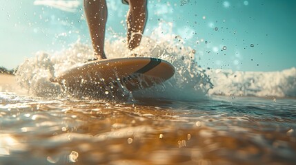 close up of a surfer on the ocean vawes