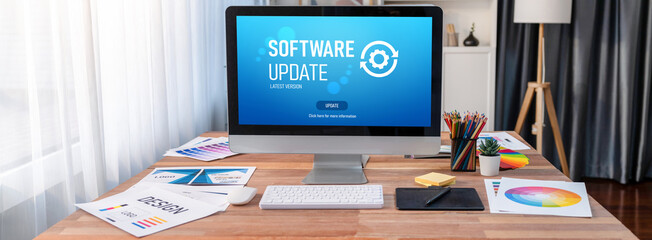 Software update on computer for brisk version of device software upgrade