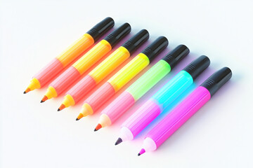 Fototapeta premium Row of Colorful Highlighters