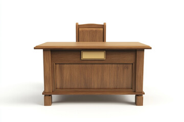 Teacher's Wooden Desk with Chalkboard Elements