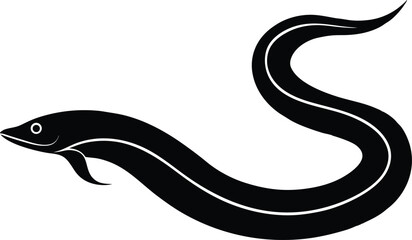Sleek minimalist eel silhouette