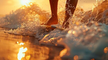 close up of a surfer on the ocean vawes