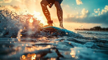 close up of a surfer on the ocean vawes