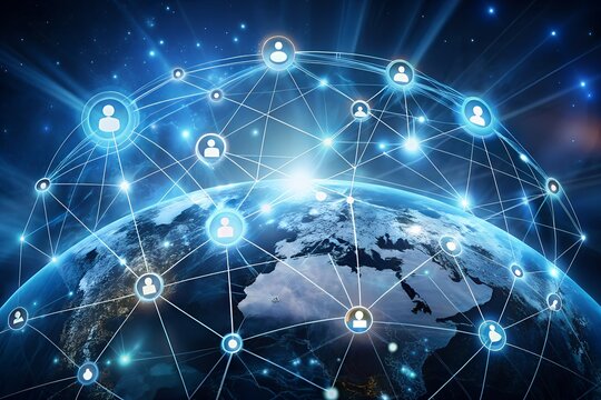 Communication technology with global internet network connected lines