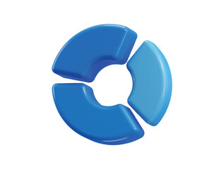 Pie chart icon 3d render concept of statistics business chart or graph chart data analysis icon vector illustration