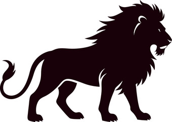 lion vector illustration and silhouette vector
