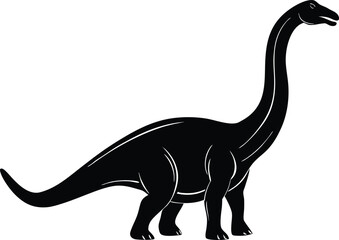 Striking brachiosaurus silhouette vector graphic