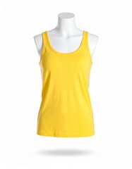 Pastel Yellow Tank Top Mockup on Ghost Mannequin – Racerback Style