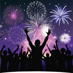 Fireworks Celebration Silhouette Illustration