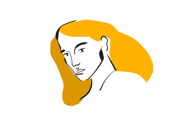 abstract illustration of a woman's head and shoulders
