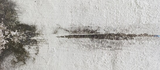 Grungy White Concrete Wall with Dark Stains