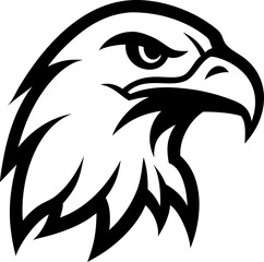 Eagle profile logo design, bold predator bird vector.