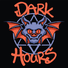 demonic bat for streetwear illustration