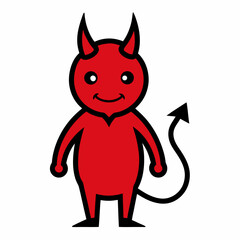 Cute cartoon devil character illustration