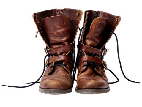 Vintage Brown Leather Boots Durable, Stylish Footwear