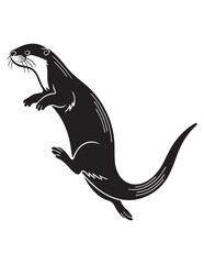 Wild Animal Silhouette Clipart Bundle – Black and White Vector Illustrations for Wildlife, Forest, and Safari Themes