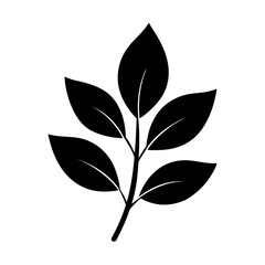 Leaves silhouette vector icon on white background