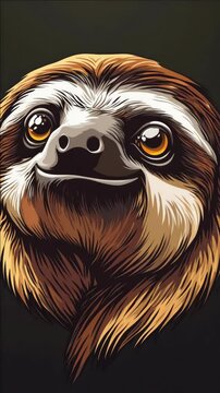 Digital  of a happy sloth.