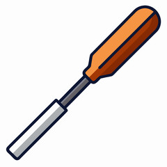 Illustration of a flathead screwdriver with an orange handle and gray blade