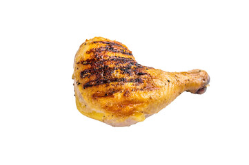 Grilled chicken leg meat on a grill