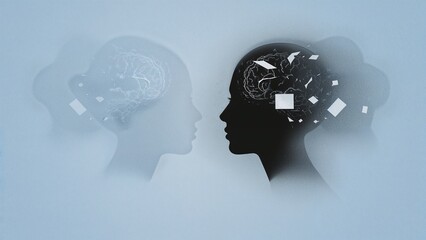 Chaotic mind illustration, chaos in thoughts concept