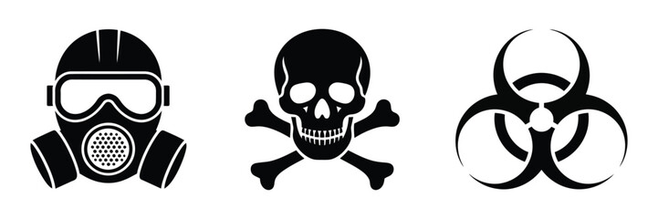 Fototapeta premium Toxic danger symbol set vector illustration pack