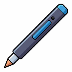 Illustration of a digital pen for graphic design and drawing on a tablet on white background