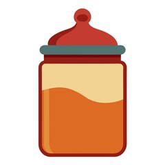 Illustration of honey jar food preserve canning homemade product container on white background