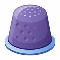 Purple sewing thimble tool for needlework and craft protection accessory icon on white background