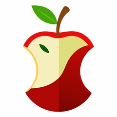 Apple core illustration graphic design healthy eating fruit nutrition icon on white background