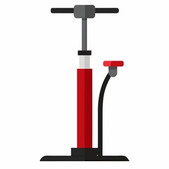 Illustration of a floor pump for inflating tires or other inflatable items on white background