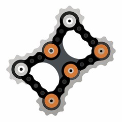 Bicycle chainring sprocket bike gear mechanical part cycling component design on white background