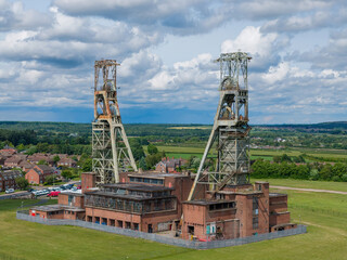 Coal mining headstocks in Clipstone, Nottinghamshire. Relics of the coal mining and industrial era....