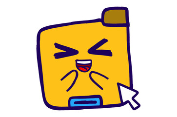 Cute Folder Icon Mascot Stickers With Blush Expression